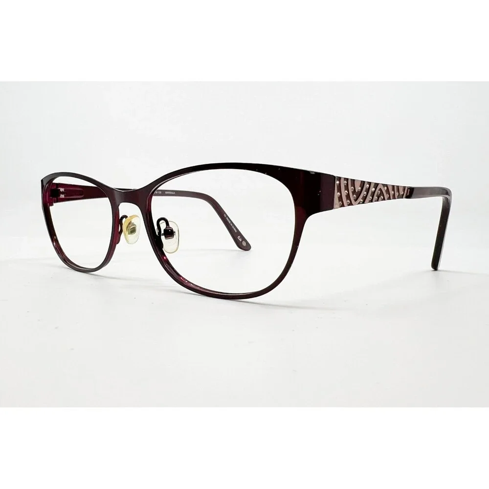 Bulova Alameda Eyeglasses Women Marsala Purple Cat Eye Frames 51-16-135